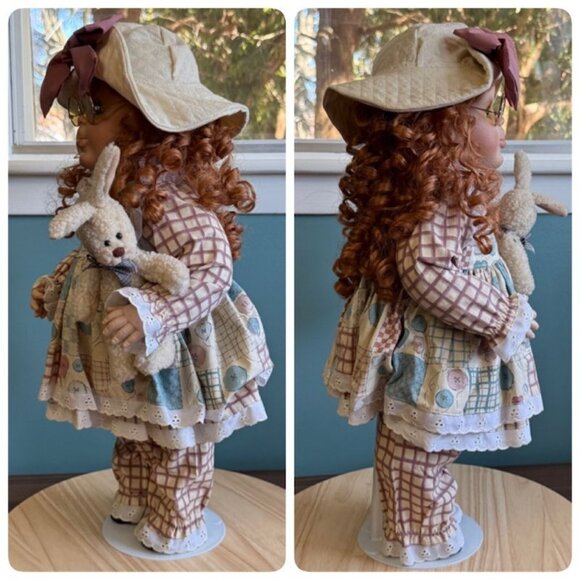 Vintage 1989 Karen McGuffey Miller "SnooKums" Doll With Curly Red Hair Glasses & - Picture 5 of 10